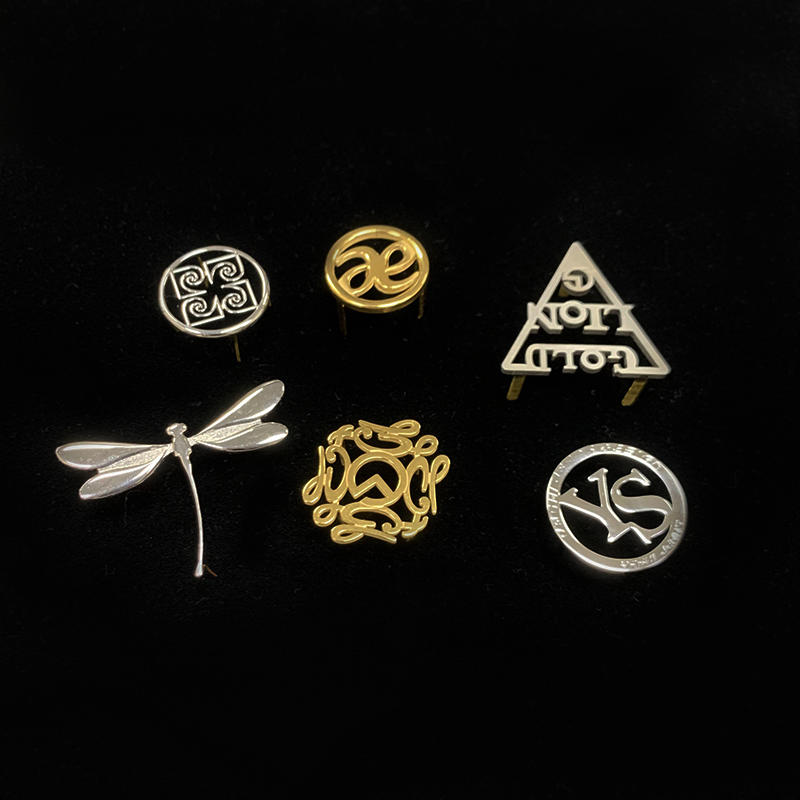 Wholesale Custom Stainless Steel Small Handbag Logo Metal Plate Animal Design Gold Metal Logo For Wallet