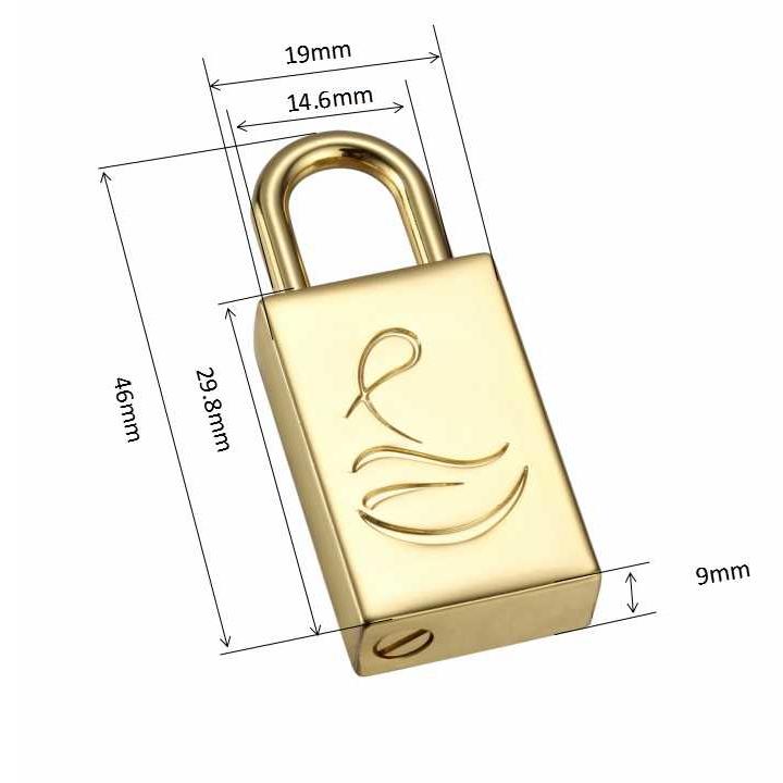Gold customized LOGO purse lock