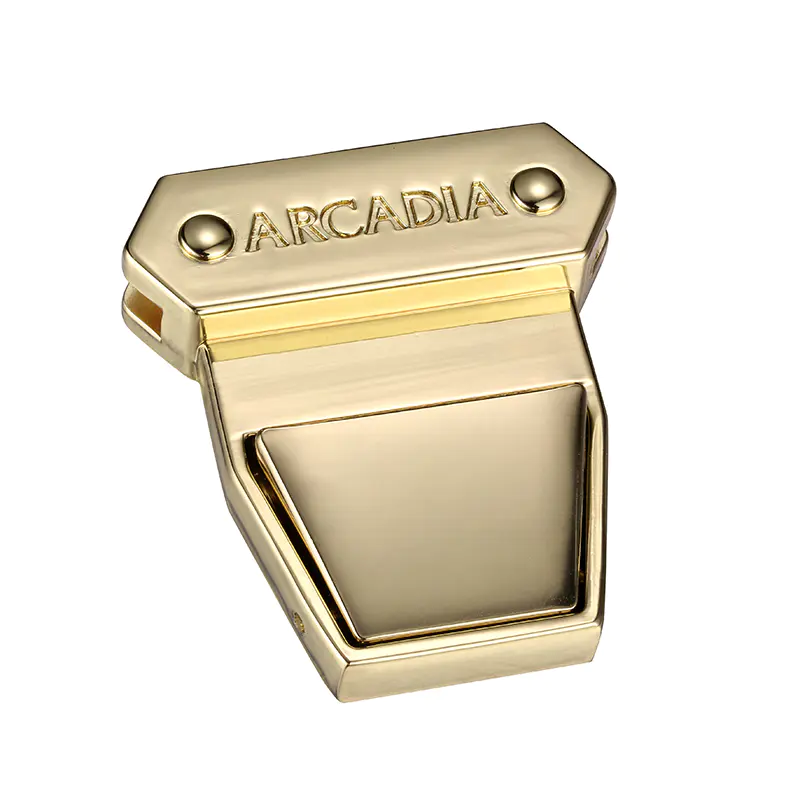 Gold customized LOGO Tuk Locks for handbag