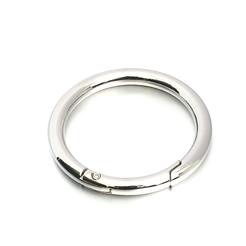 High Quality Open Spring Diameter 50 mm* 7 mm Silver Metal O Ring Clips For handbag metal accessories