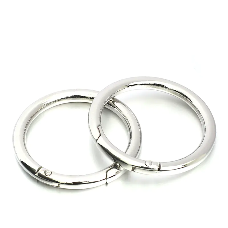 High Quality Open Spring Diameter 50 mm* 7 mm Silver Metal O Ring Clips For handbag metal accessories