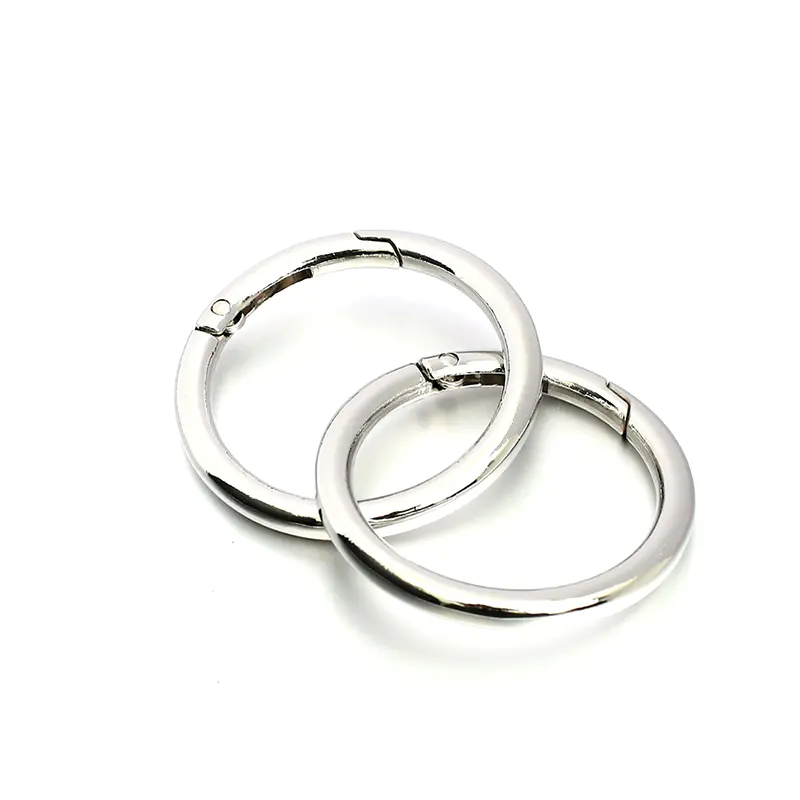 High Quality Open Spring Diameter 50 mm* 7 mm Silver Metal O Ring Clips For handbag metal accessories